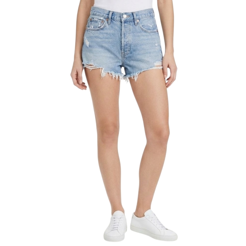 AGOLDE Parker Vintage Rigid Cut Off Denim Jean Short In Swapmeet Size 27‎